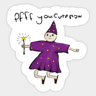 funny looking wizard makes you cute Sticker